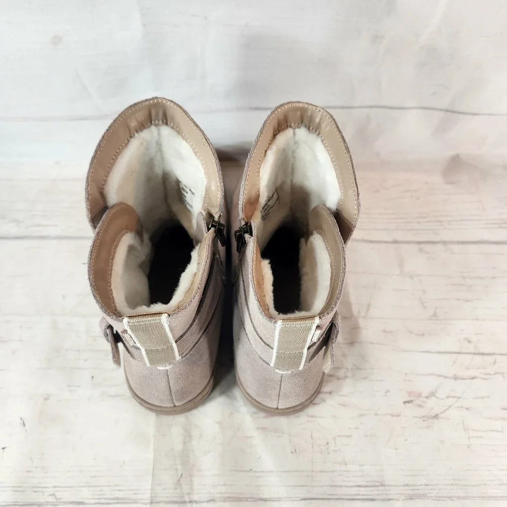 Jambu Boots Waterproof Beige Suede Fur Lined Winter -‎ Women's Size 8
